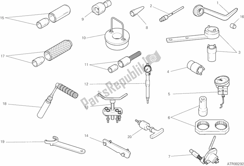 Toutes les pièces pour le 01a - Outils De Service D'atelier du Ducati Diavel Brasil 1200 2012